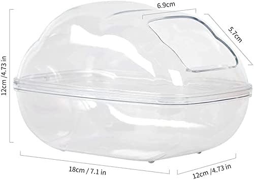 BUCATSTATE Sand Bath Container for Hamster Large Transparent Hamster Toilet with Scoop Dwarf Sandbox Dust Bathtub Small Animals Bathroom Hamster Cage Accessories (Transparent, Large)