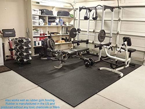 American Floor Mats - Heavy Duty Horse Stall Tiles - Thick, Durable Rubber Flooring - Solid Black, 10' x 12' Set (30 Tiles Total, 0.75" Thick)