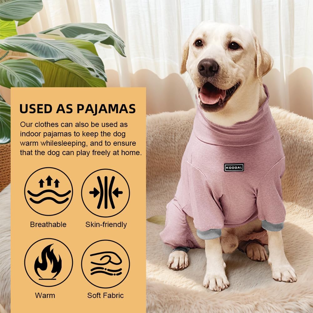 Dog Pyjamas PJS Sweater Clothes and Home Clothing Suitable for Medium to Large Breeds of Dogs, Dog Neutering Suits, Extra-Large Stretch Fabric, Four-Legged Clothes(Thin Pink, 5XL)