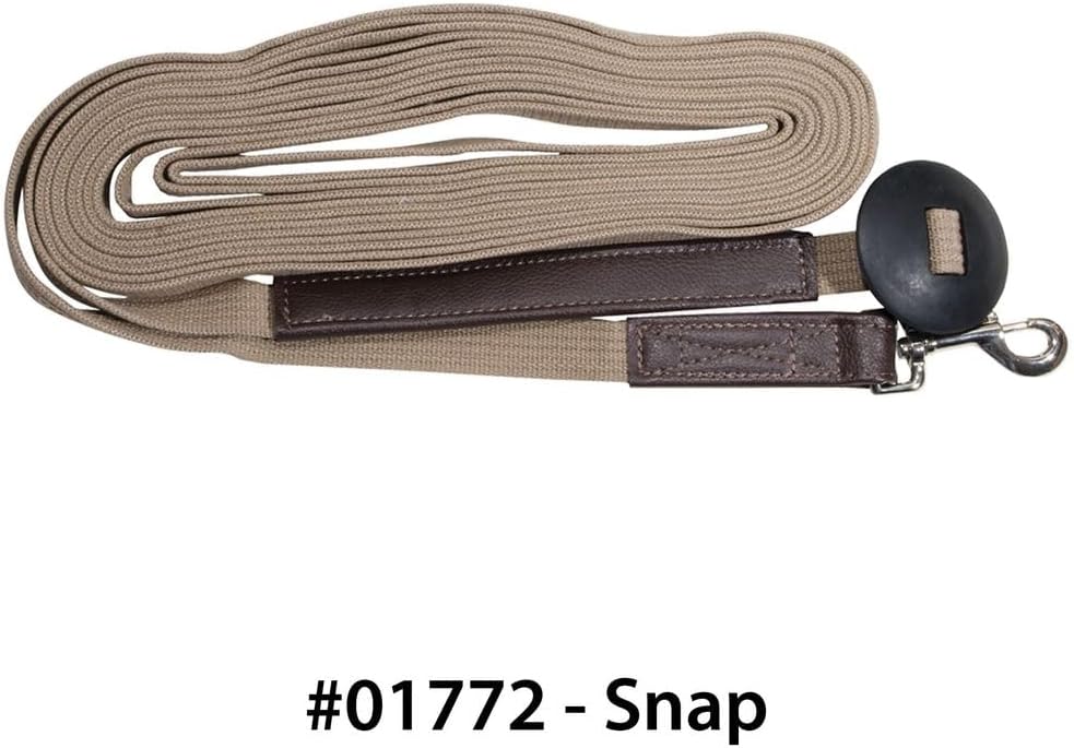 Dura-Tech German Web Cord Lunge Line for Horses | Soft Grip Ribbed Webbing | Lightweight & Durable | Nickel-Plated Snap or Chain Options | Lunch Line with Swivel End and Snap