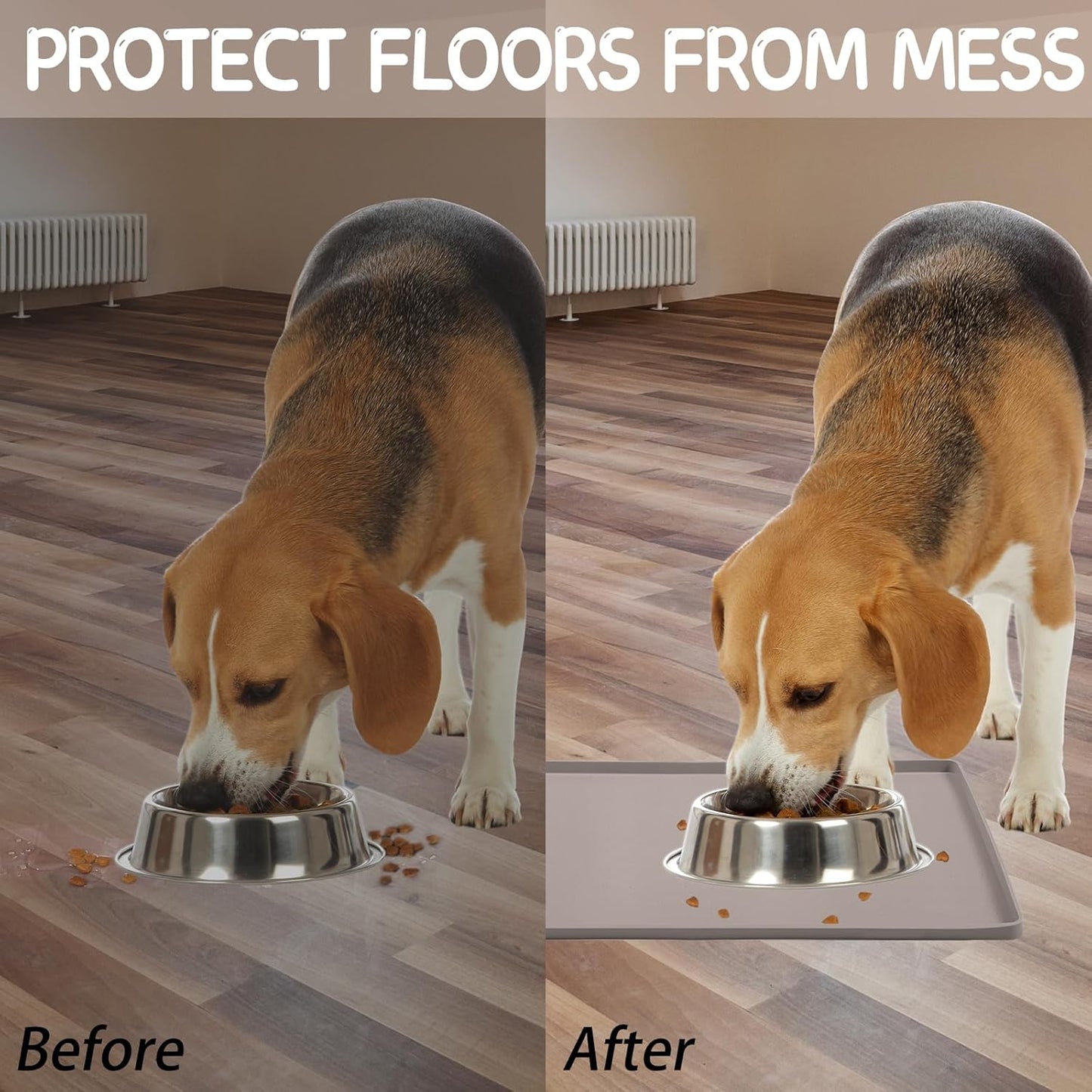 MateeyLife Silicone Cat & Dog Food Mat for Floors Waterproof, Anti-Slip Dog Bowl Mats for Food and Water, Pet Feeding Mats with Lip to Prevent Spills, Pet Placemat for Messy Drinkers to Protect Floors