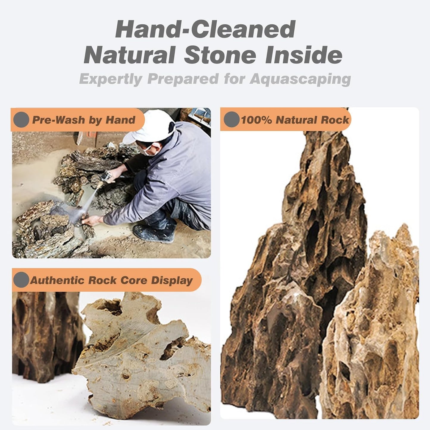 Unocho Aquarium Stone Rocks Dragon Stone 10LB Aquarium Décor Rocks Aquascaping Stone Fish Rocks for Aquariums Landscaping Model Tank Decoration Paludarium Amphibian Enclosures(2-6 inches)