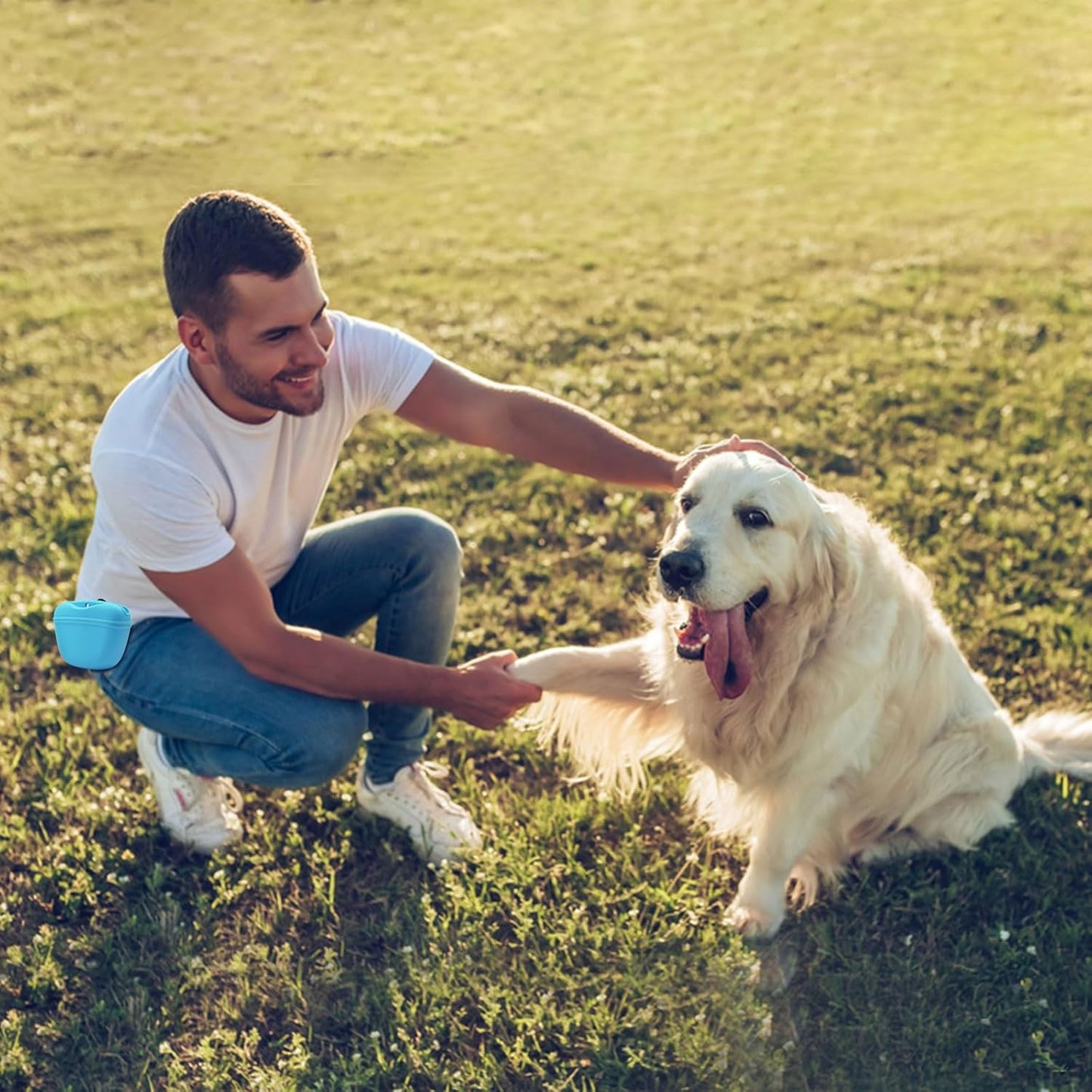 AUDWUD Silicone Dog Treat Pouch,Clip on Portable Training Container,Convenient Magnetic Buckle Closing and Waist Clip,No BPA