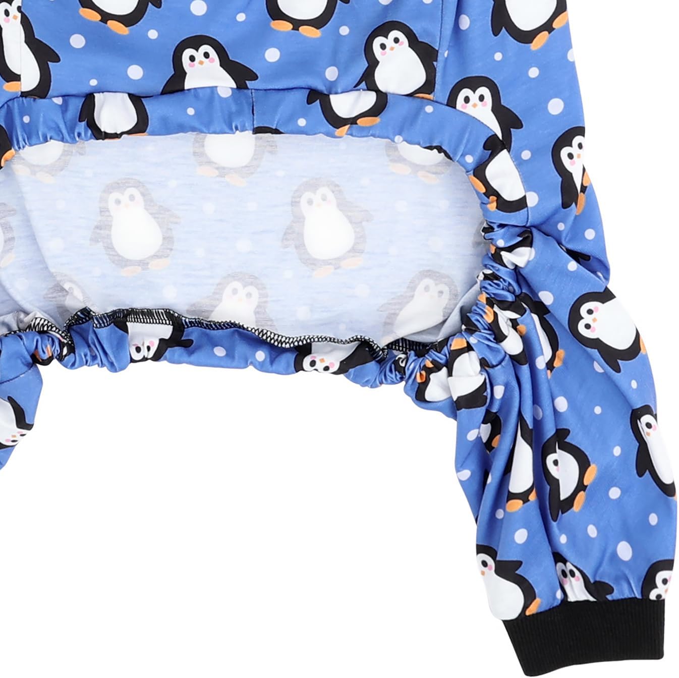 HDE Dog Pajamas One Piece Jammies Jumpsuit Pet Clothes Outfit Stretchy Lightweight Comfy Shirt Pjs for M-3XL Dogs Penguin Polka Dots - 2XL