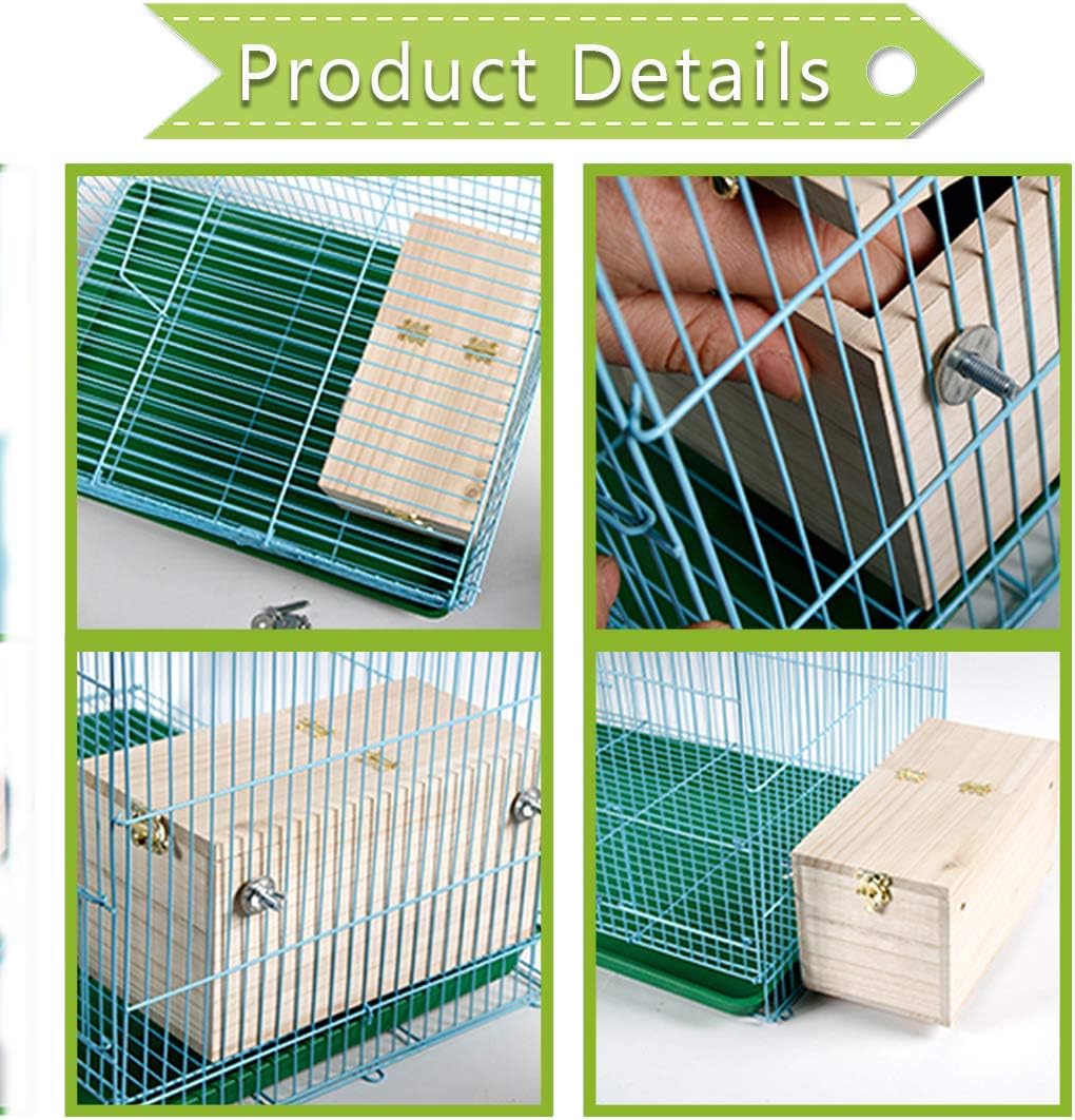 PINVNBY Parakeet Nesting Box Bird House Wood Breeding Box Parrots Mating Box for Lovebirds Budgie Finch Cockatoo Canary and Medium-Sized Birds(S)