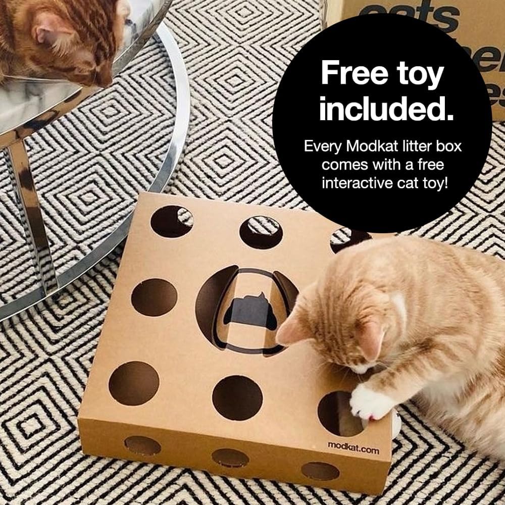 Modkat® Flip Litter Box, Front-Entry, Full Height Seamless Base, Reusable Litter Liner, Sifting Litter Scoop, 2X Bamboo Charcoal Filters