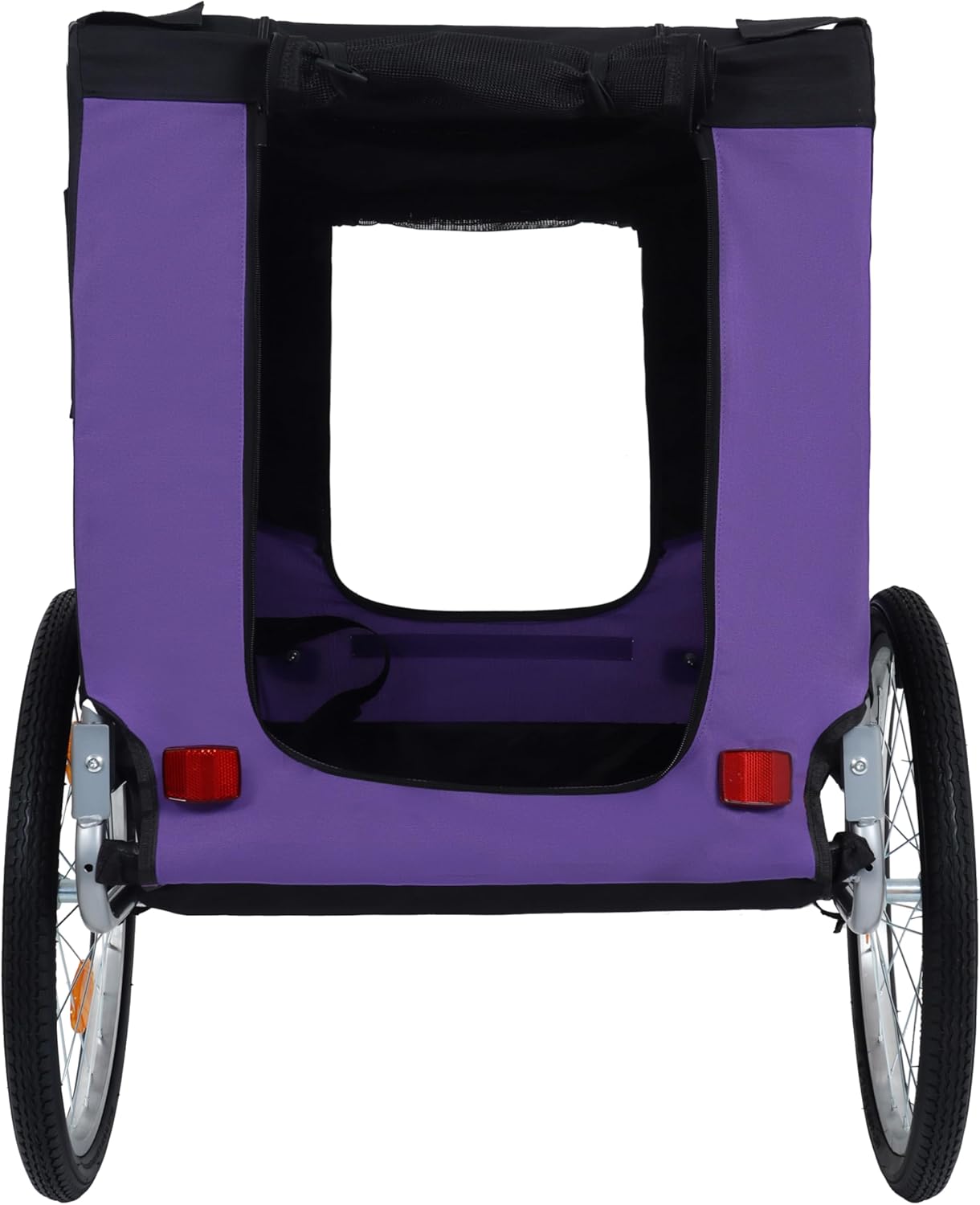 Blue-Grey Large Folding Bike Trailer for Dogs – Heavy-Duty Steel Frame, 66LB Capacity Pet Carrier for All-Terrain Cycling, Jogging & Camping Adventures!