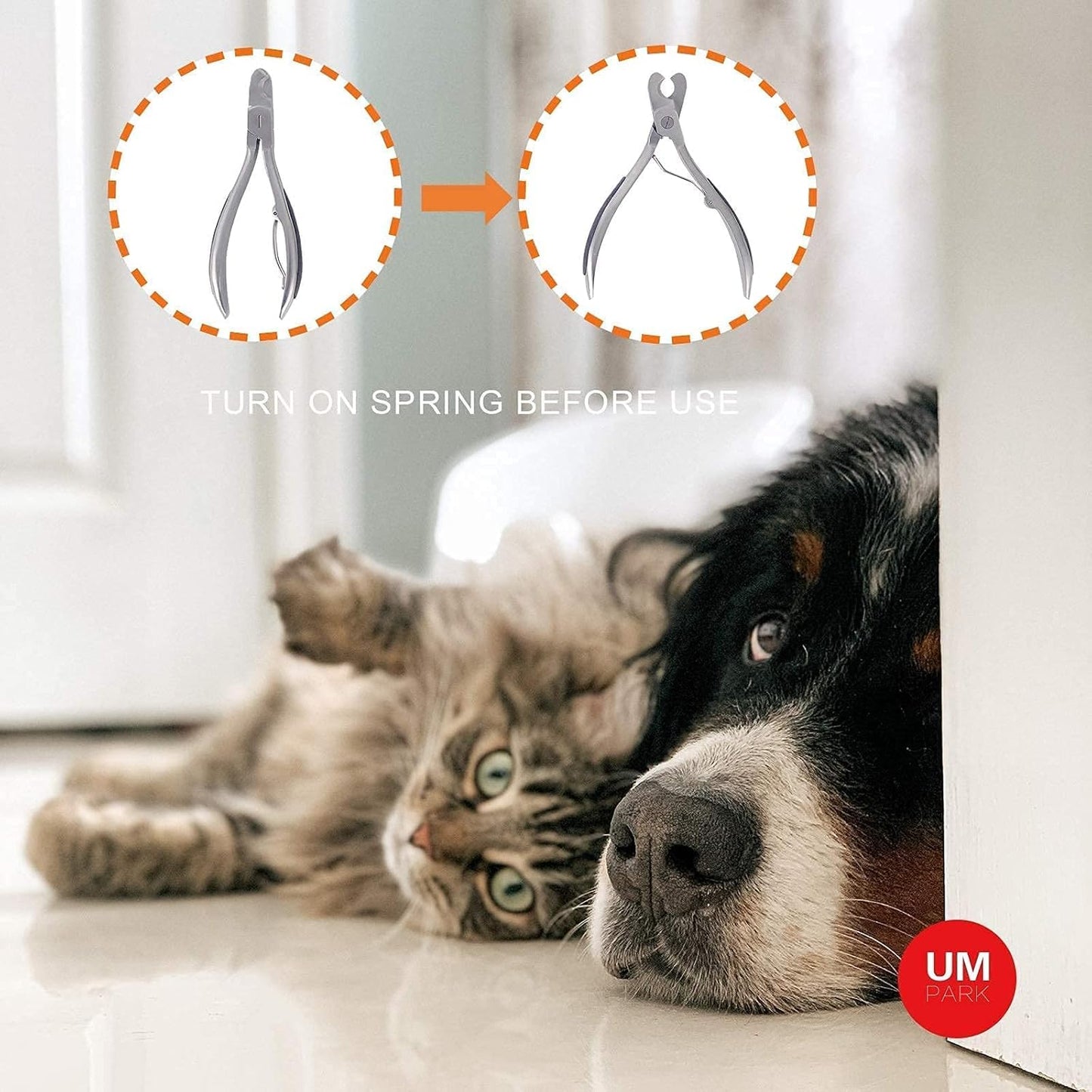 Dog Nail Clipper | Pet Cat Claw Trimmer -Sharp Angled Stainless Steel Blade for Quick Safety -Sturdy Non-Slip Handle -Nail File & Set Box -Professional Tools for Large & Small Pet