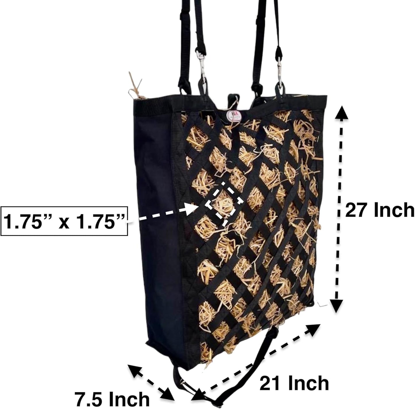 Majestic Ally Premium Nylon Hay Bag for Horses and Livestock, Simulates Grazing, Slow Feeding, Heavy-Duty PP Webbing,Quick-Adjust Straps, Small Hole for Digestion, Multiple Colors (Hunter Green)