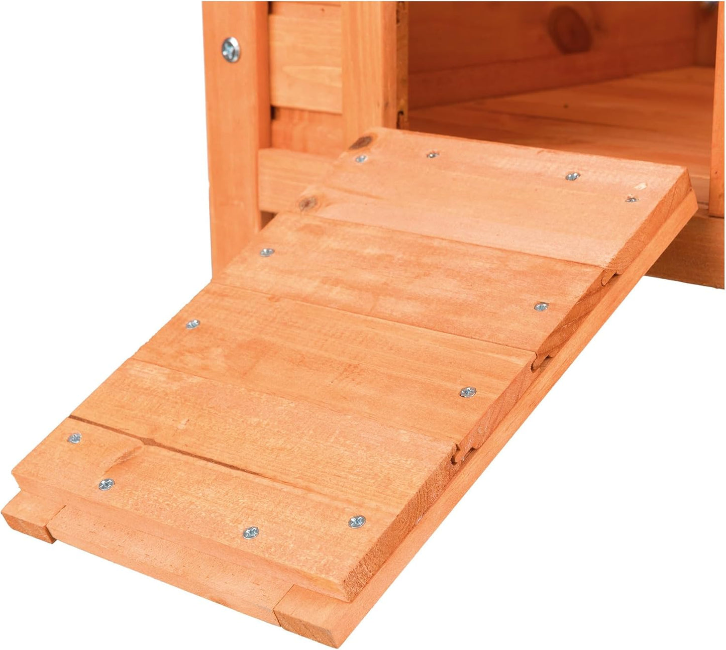 TRIXIE natura XS Small Animal House - Outdoor/Indoor Rabbit Hideout with Hinged Roof & Raised Floor - Solid Wood House with Entry Ramp, Weather-Resistant Home for Bunnies & Guinea Pigs - Brown