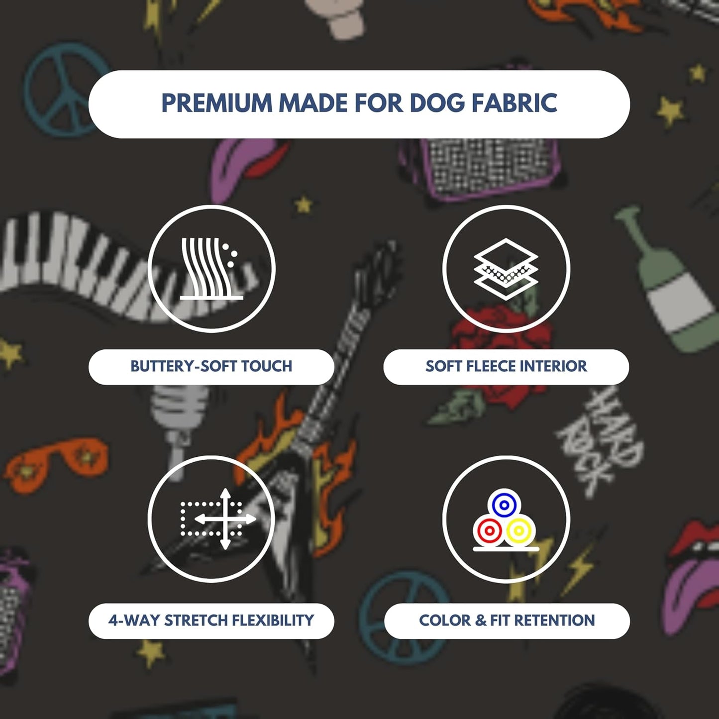 Spark Paws Dog Hoodie – Premium Dog Sweater for Small, Medium, and Large Dogs | Warm Outfits for French Bulldogs, Pitbull, Puppy, Winter Jacket Alternative - Rock and Roll - L