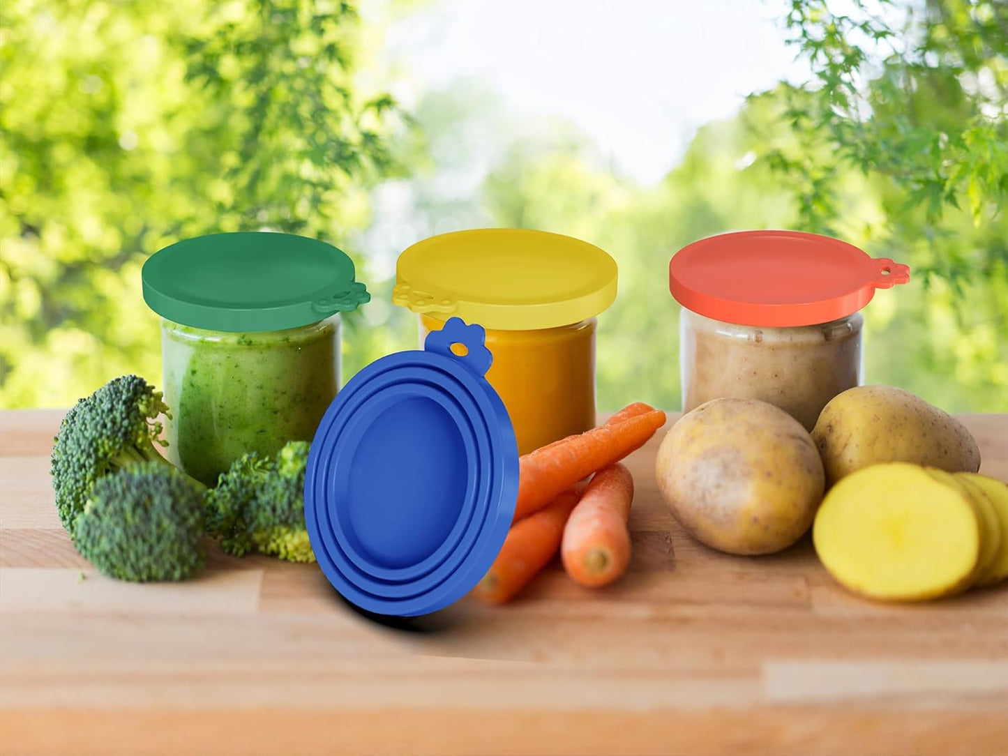 WANBAO Food Can Lids Pet Can Covers 6 Pcs for All Standard Size Dog and Cat Food Can Lids, Mix Color Dark Blue, Dark Green