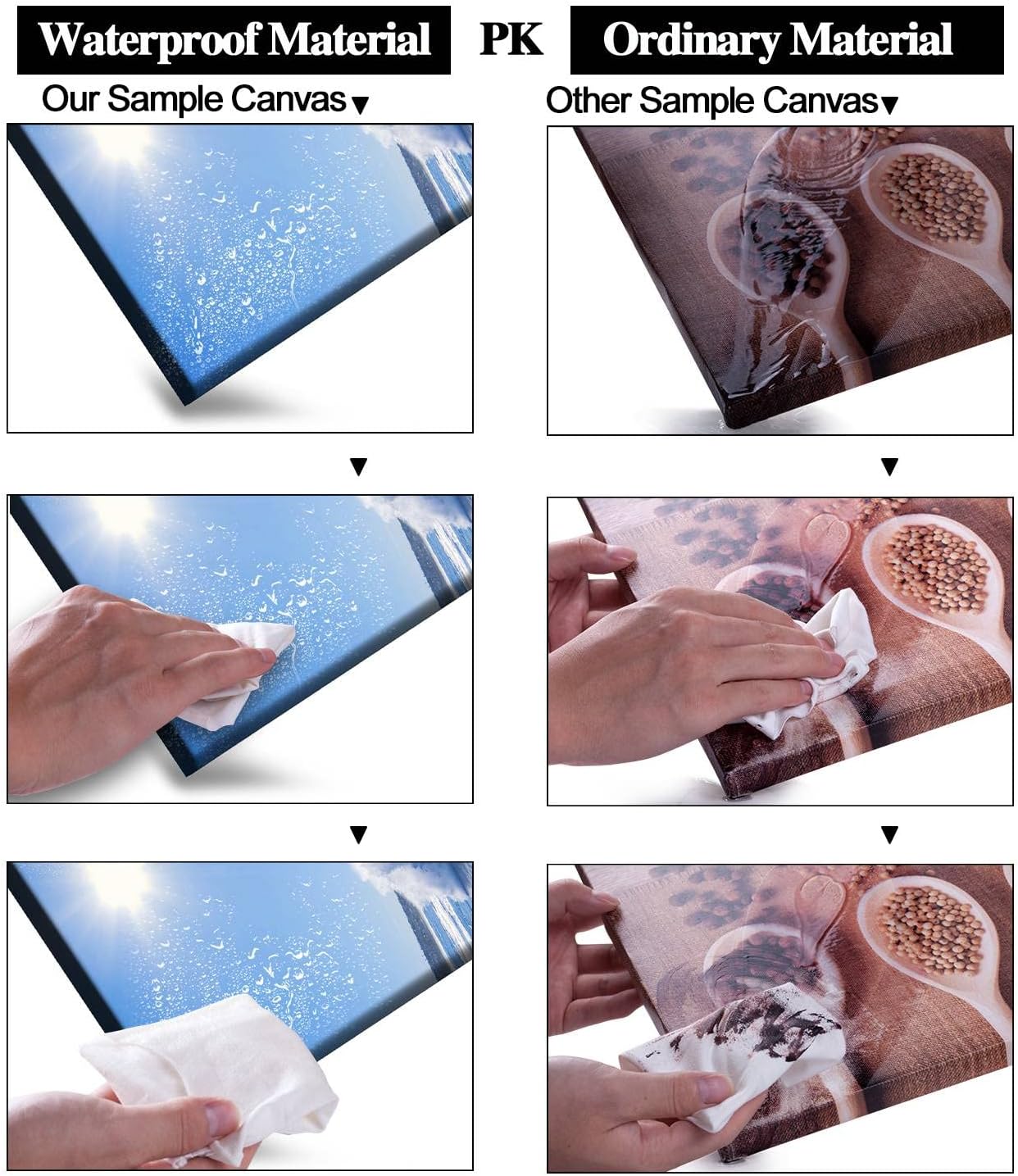 Rolling Ocean Waves Surfing Graphic Canvas Wall Art For Bedroom,Blue Tropical Seascape Artwork Decor,Rolling Wave Sea Landscape Picture Print Painting,Bracket Fixed Ready To Hang,Inner Frame (30x60)