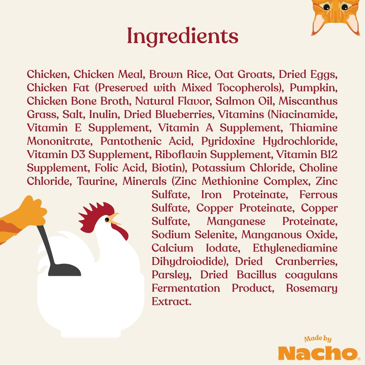 Made by Nacho Dry Cat Kibble 4lb Bag, High Protein and Grain-Friendly Premium Cat Food, Cage-Free Chicken & Pumpkin Recipe, Infused with Bone Broth for Hydration, Limited Ingredients, Single Bag