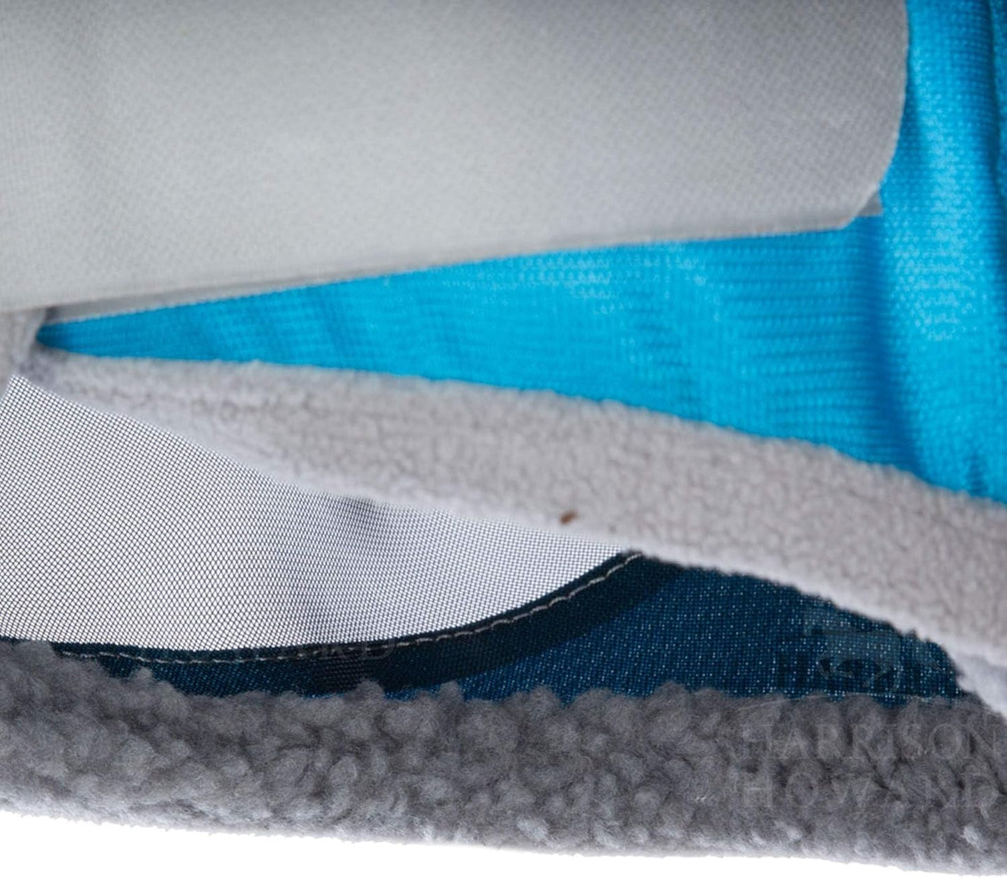 Harrison Howard CareMaster Pro Luminous Horse Fly Mask Large Eye Space Standard with Ears UV Protection for Horse Sky Blue Full Size