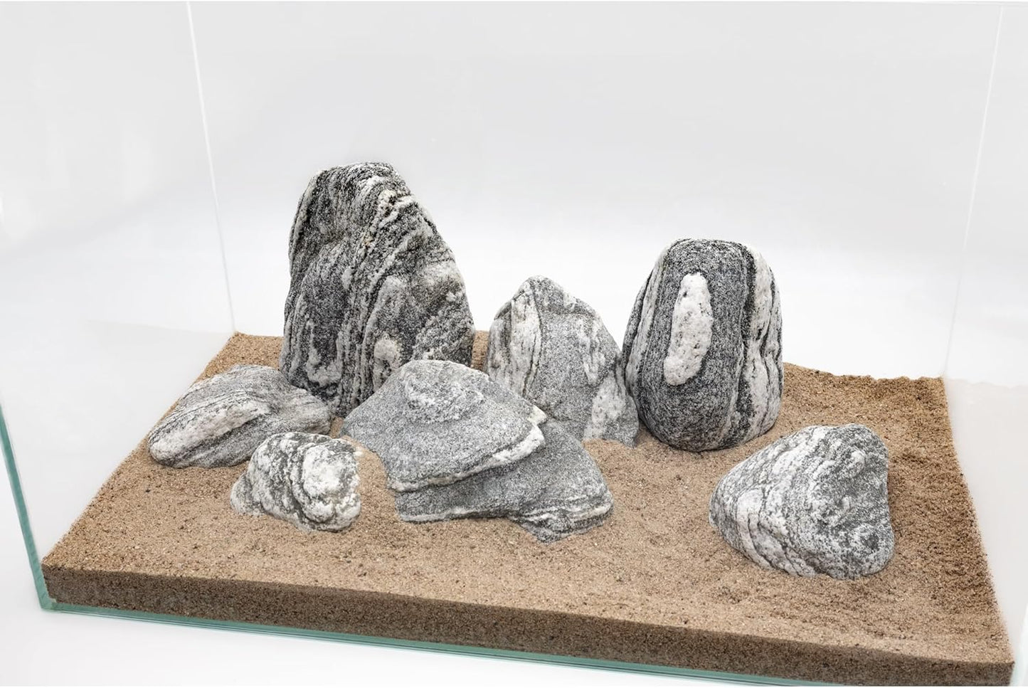 Natural Aquarium Rocks Silver Seiryu Rock Mountain Stone Fish Rocks for Aquariums and Terrariums Animal Feeding Box, Micro Landscape, Stone Landscape and Bonsai (5lb 2-5inch 4-5Pcs)