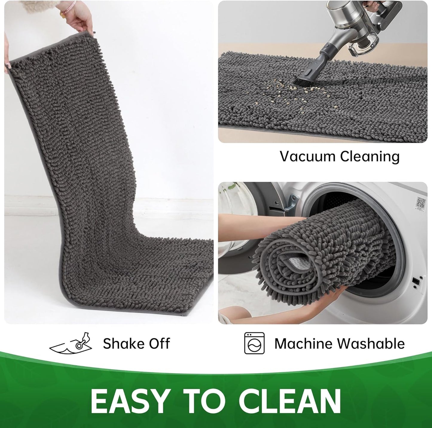 Dog Door Mat Indoor Entrance, 60" x 30" Absorbent Quick-Drying Mud Rugs, Non-Slip Door Rugs for Entryway Indoor Washable, Soft Chenille Dog Mat for Muddy Paws