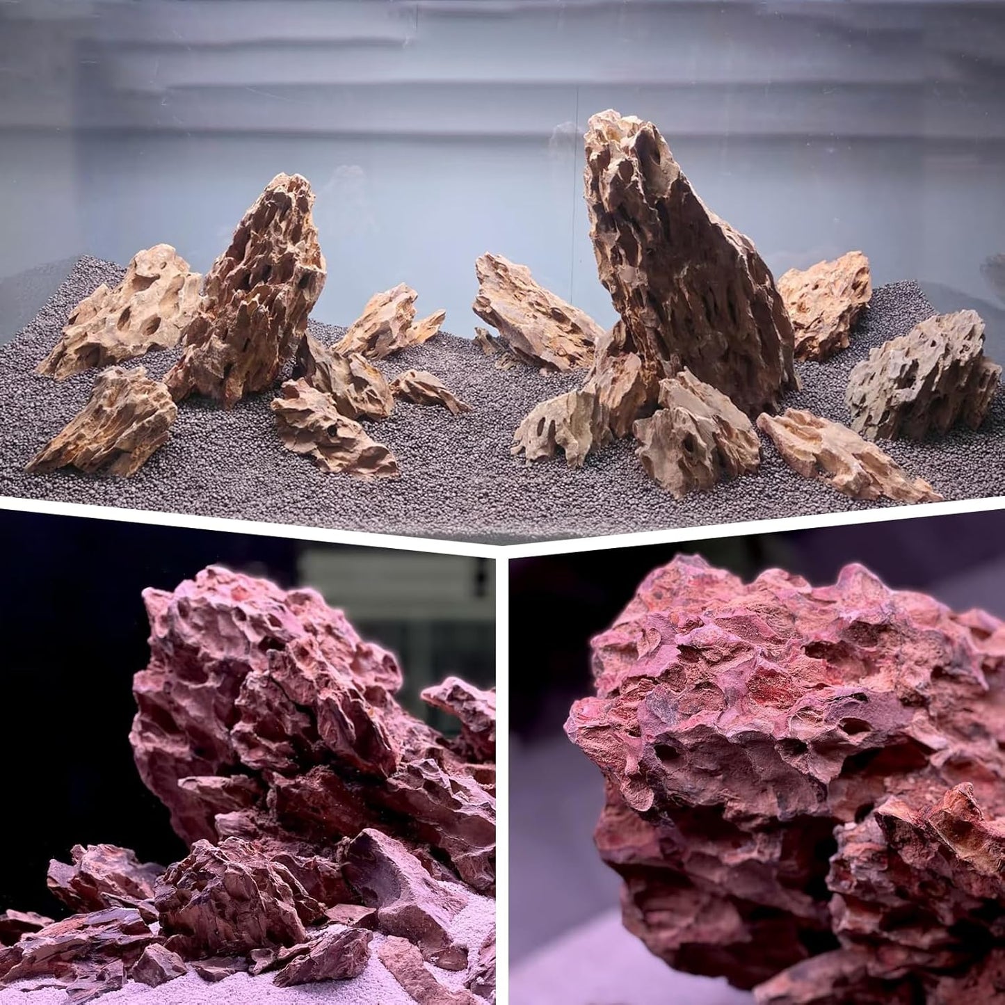 Natural Rock Stone 10LB Fish tank rock for Aquarium Landscaping Models Fish Tank Decoration, Freshwater Planted Aquariums and Amphibian enclosures-2-6 inches