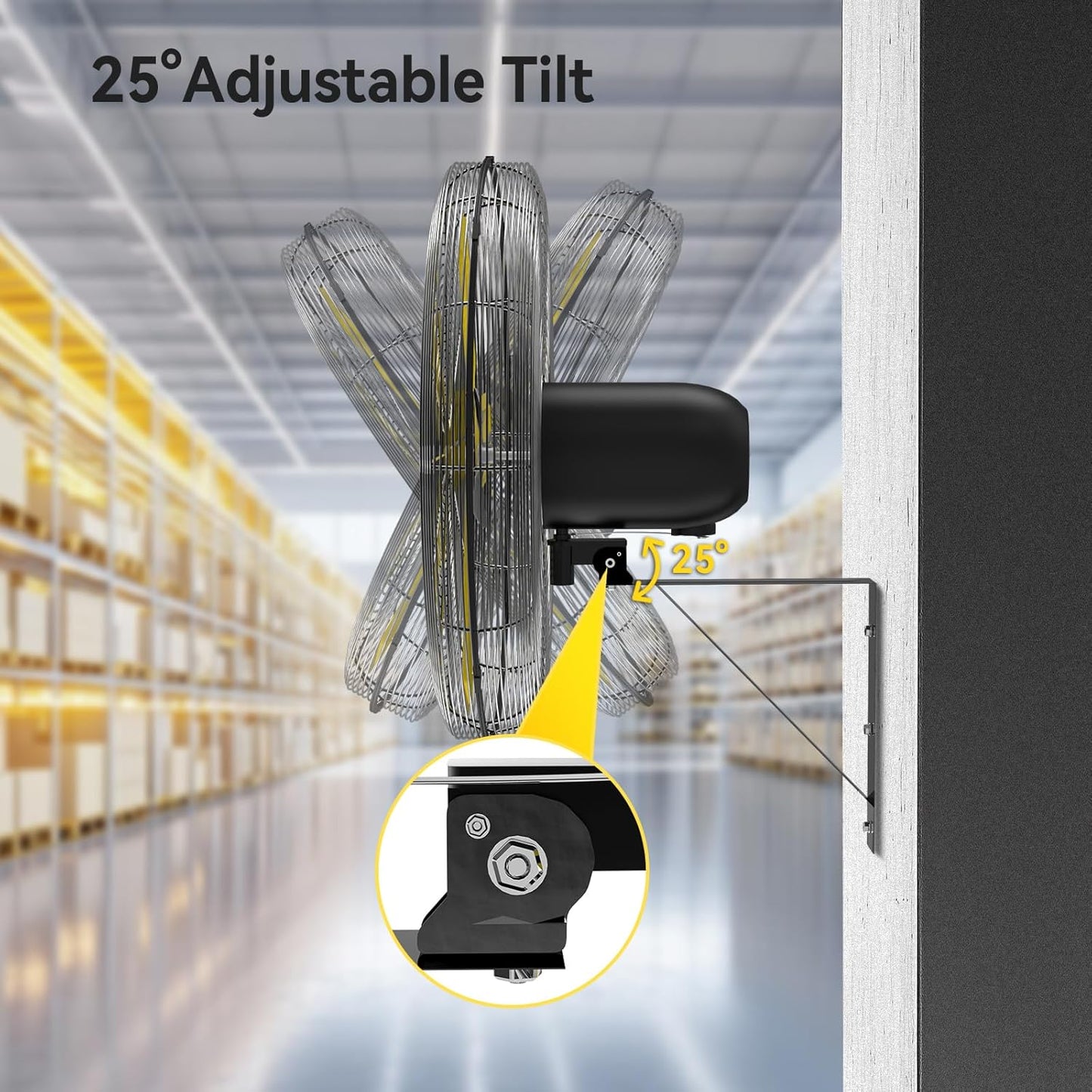 30 Inch Industrial Wall Mount Fan Oscillating with 2 Pack, 8900 CFM Commercial Metal Wall Fans with Poweful Motor, 3 Speed, Heavy Duty Construction Indoor for Warehouse, Workshops UL Listed