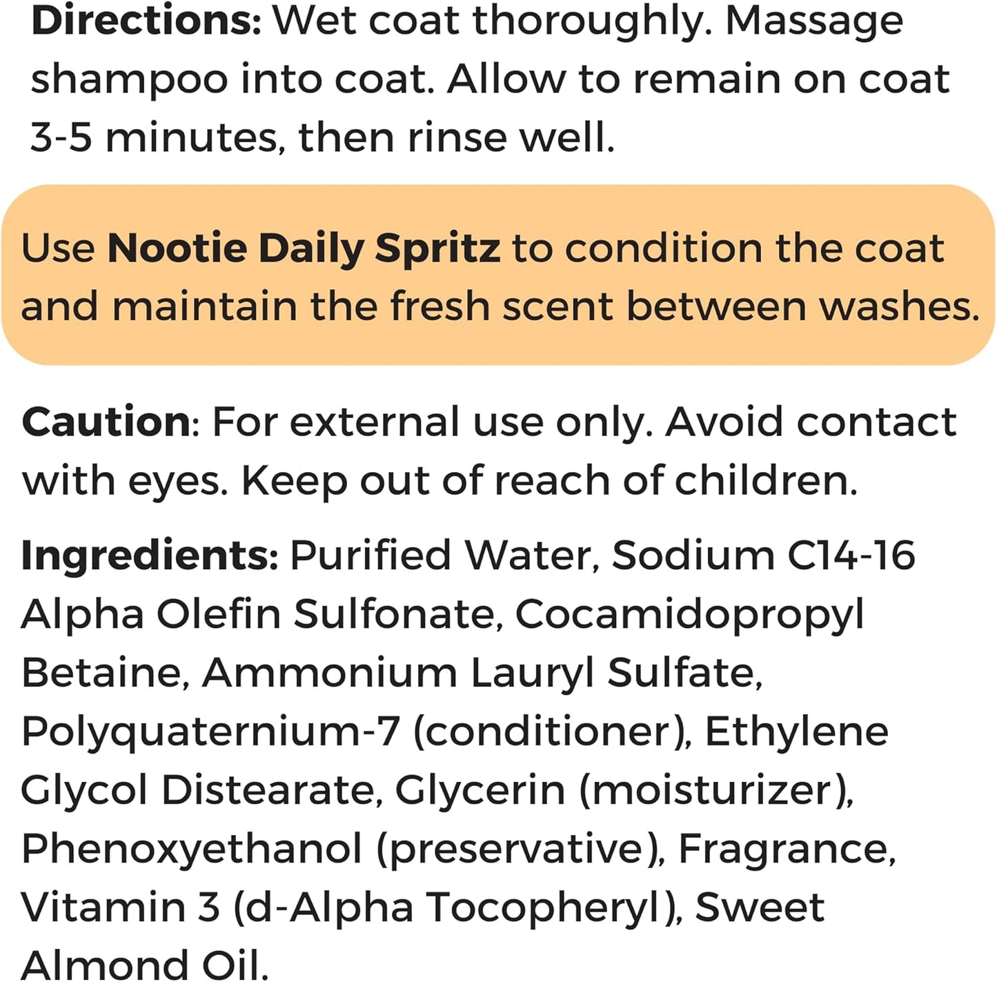 Nootie - Pet Shampoo for Sensitive Skin - Revitalizes Dry Skin & Coat - Natural Ingredients - Gentle Dog Shampoo - Cleans & Conditions,16 oz