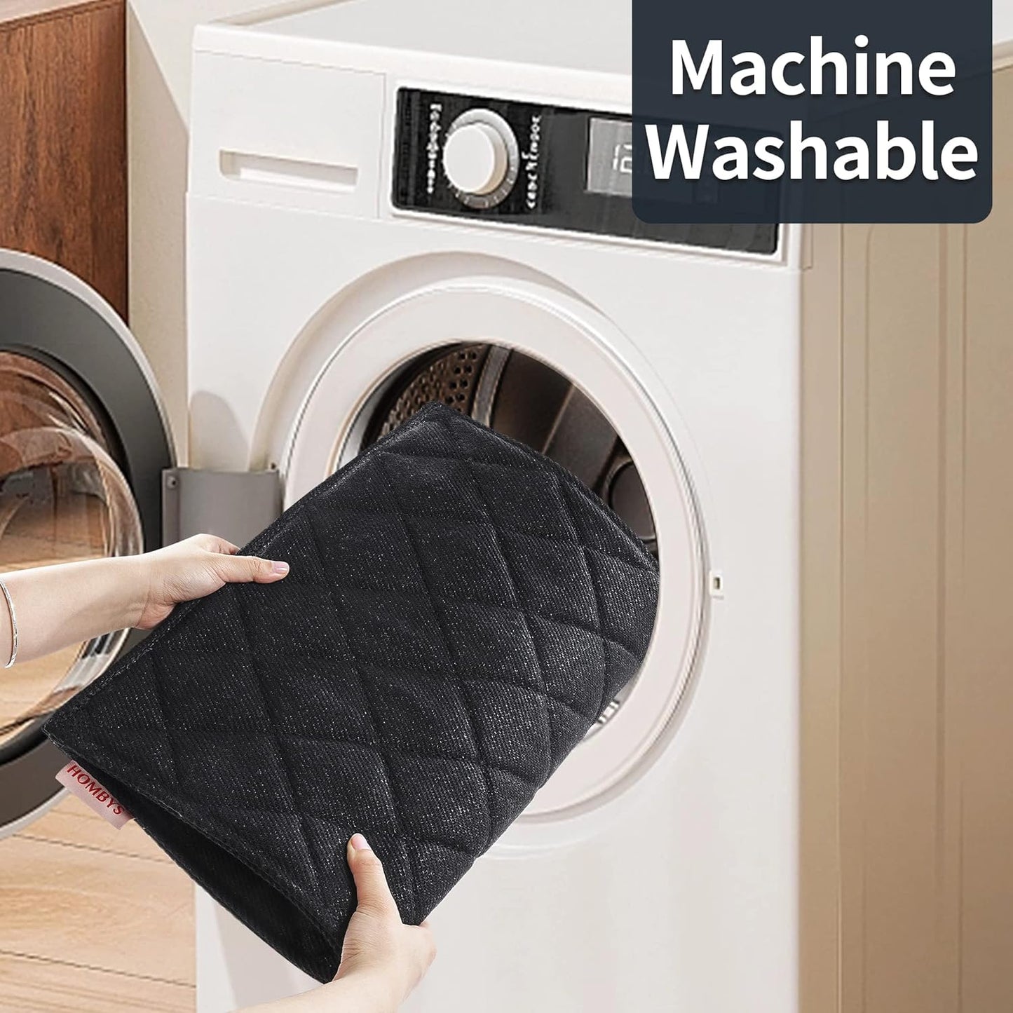 MABOZOO Indestructible Dog Bed, Chew Proof Crate Pad for Aggressive Chewers, Machine Washable Quilted Mat, Durable for Small and Medium Dogs, Black Kennel Pad (18x29 in)