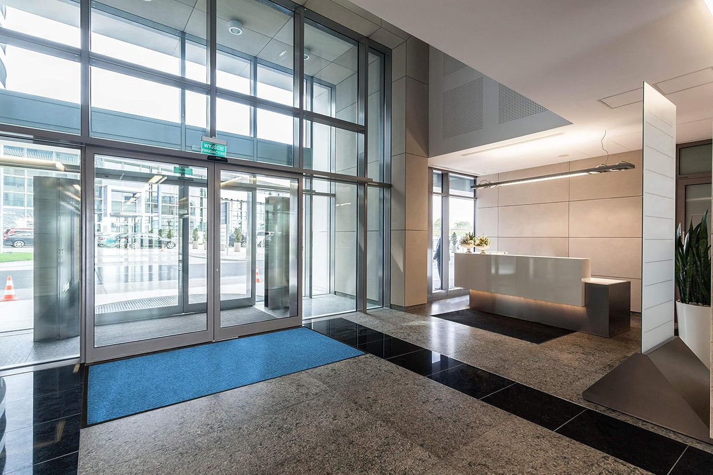 M+A Matting WaterHog Diamond | Commercial-Grade Entrance Mat with Rubber Border – Indoor/Outdoor and Quick Drying Door Mat (Evergreen, 3' x 8')