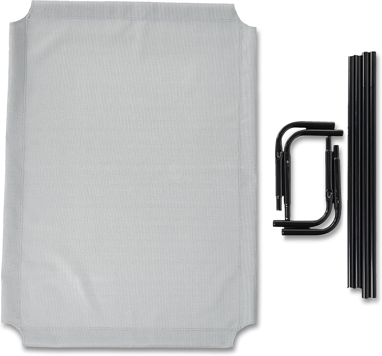 Amazon Basics Cooling Breathable Elevated Dog Bed with Metal Frame for Large Dogs, 51 x 31 x 8 Inch, Grey