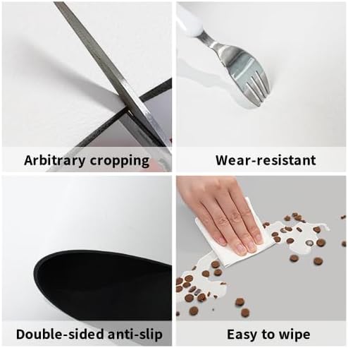 Turkish Carpet Design Dog Food Mat Absorbent Bowl Mats No Stains Quick Dry Waterproof Pet Cat Placemats for Food and Water, 30x45cm