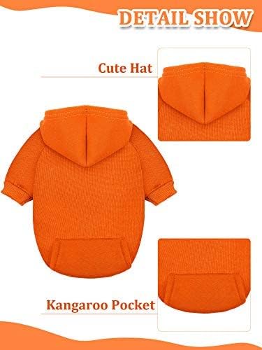 6 Pieces Dog Hoodie Dog Clothes Sweaters with Hat, Pet Winter Clothes Warm Hoodies Coat Sweater for Small Dogs Chihuahua (M)