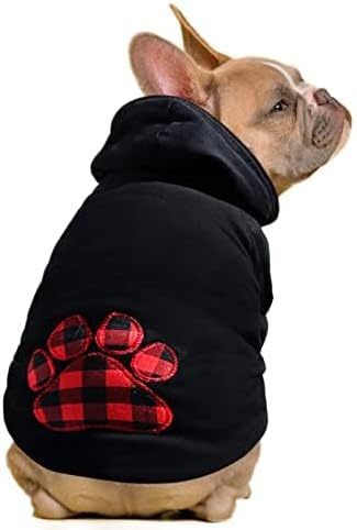 SAWMONG Dog Hoodie,Flannel Pet Hooded Sweater with Hat Puppy Pullover Sweater Shirt,Dog (Black,2XL)