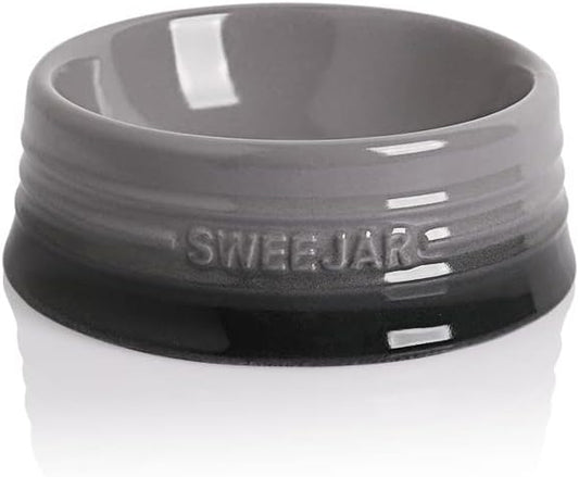 Sweejar Gradient Dog Bowl, Ceramic Dog Food Dish for Puppy and Kitten, Porcelain Pet Bowl for Food and Water 8 oz (Gradient Grey)