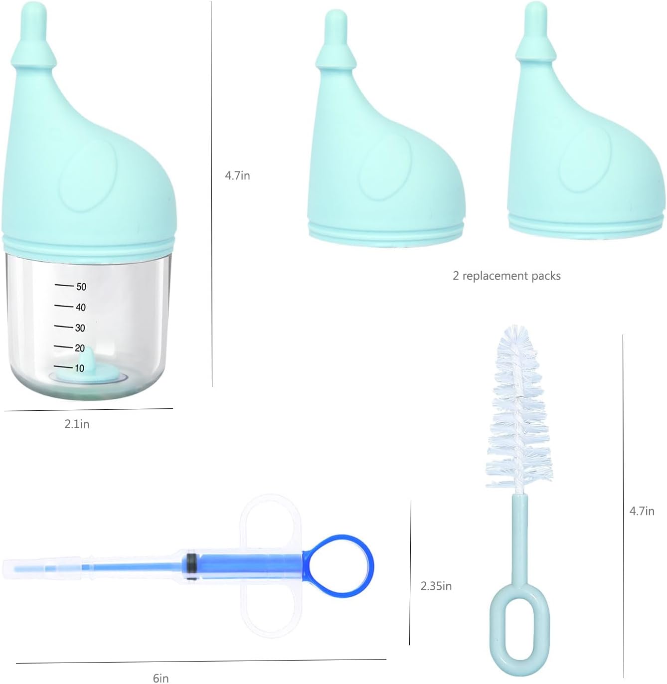 5 pcs Kitten Bottle Miracle Nipple for Kittens Anti-Choking Design for Newborn Kittens Puppies Small Animals (50ml)