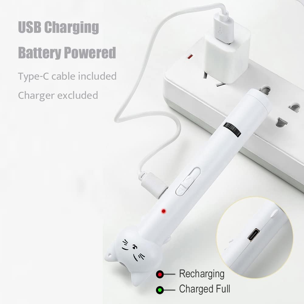 PARTSPOWER Laser Pointer Interative Cat Toy for Cats to Chase, Rechargeable Red Laser Light Pointer Exercises Training Tool for Kittens Cats Dogs (Purple)