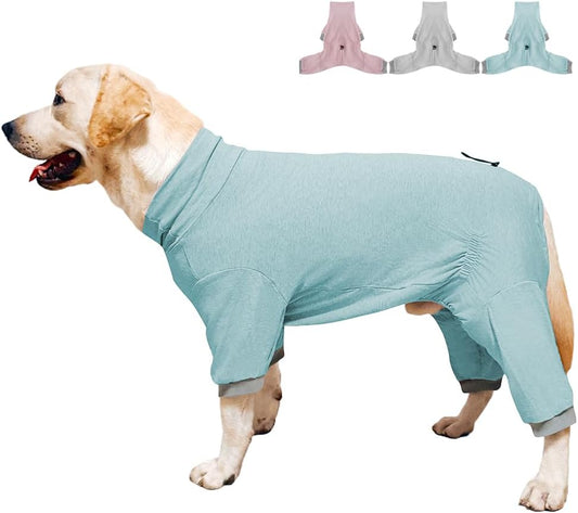 Dog Pyjamas PJS Sweater Clothes and Home Clothing Suitable for Medium to Large Breeds of Dogs, Dog Neutering Suits, Extra-Large Stretch Fabric, Four-Legged Clothes(Thin Blue, 3XL)