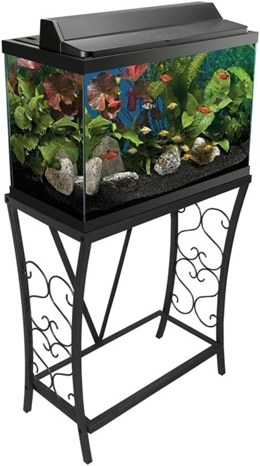 Contemporary 20 Gallon Metal Aquarium Stand in Black