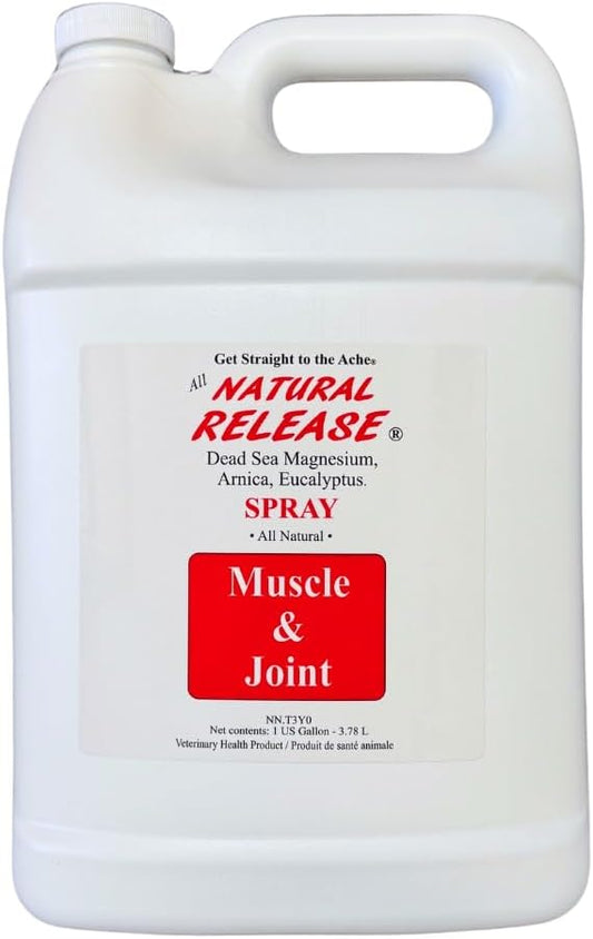Natural Release Muscle Spray Treatment - Horse Liniment for Sore Muscles, Joint Pain, Tendon & Inflammation Relief - Easy to Use, Fast Acting, Alcohol & Menthol Free (1 Gal)