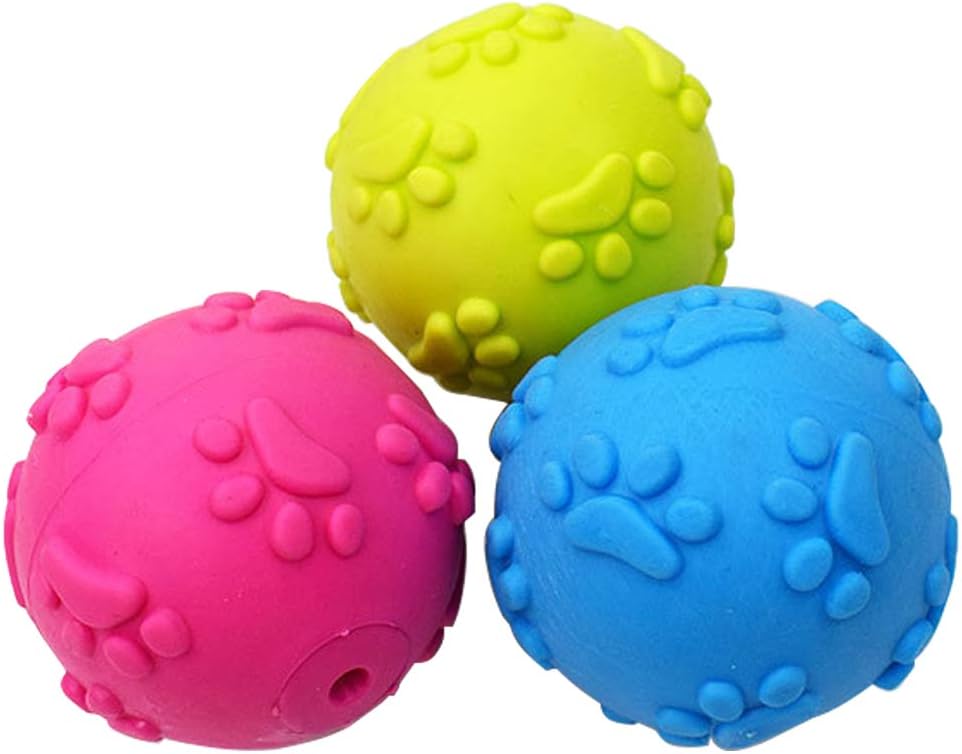 Dog Toys ，Dog Balls for Small Medium Large Dogs Squeaky Toy Balls 3 Pcs