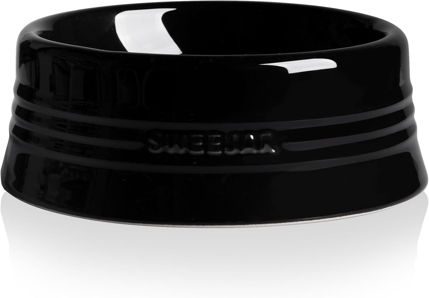SWEEJAR Gradient Dog Bowl, Ceramic Dog Food Dish for Puppy and Large Dog, Porcelain Pet Bowl for Food and Water (Medium (18oz), Black)