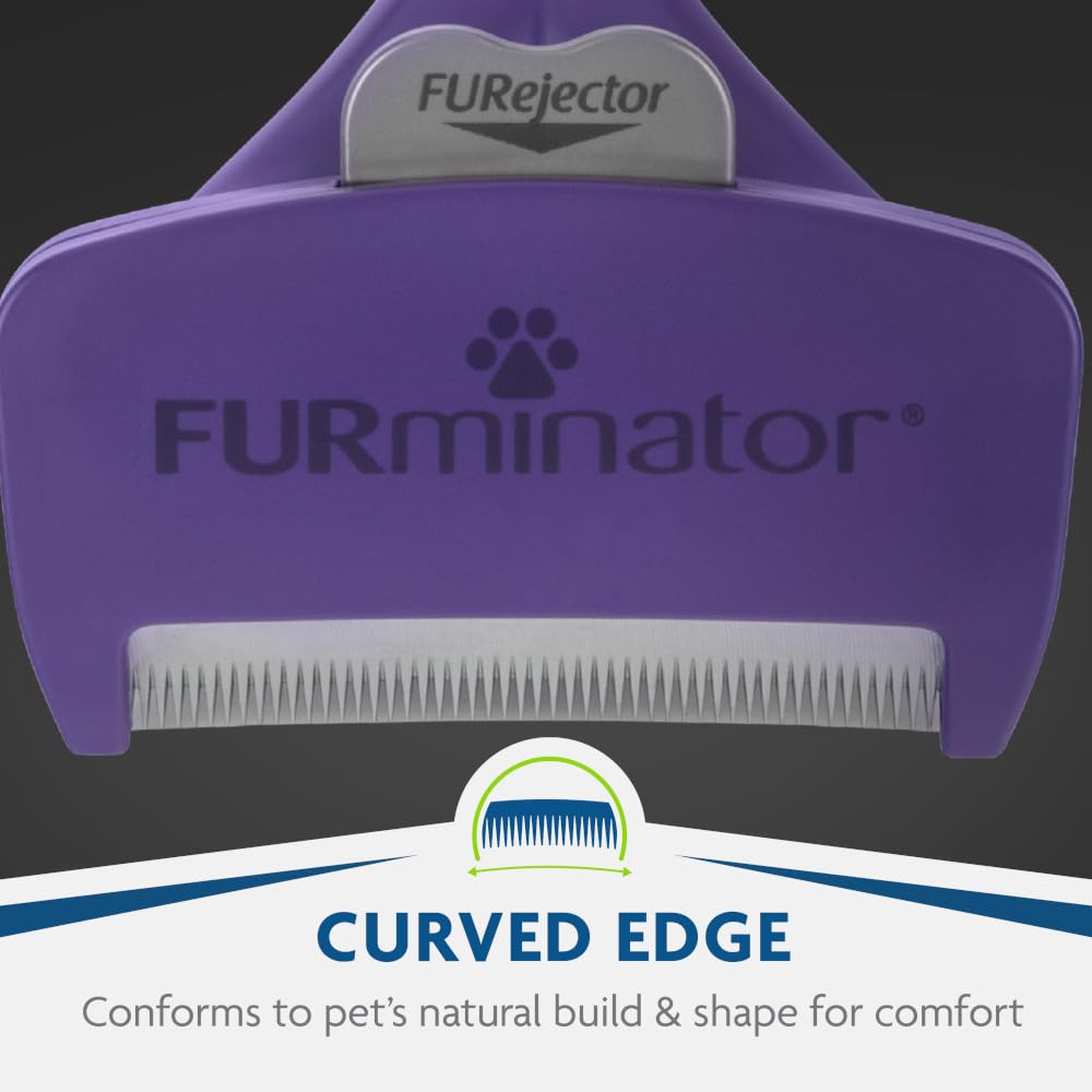 FURminator deShedding Tool For Medium/Large Cats, Short Hair, Removes Loose Hair From Shedding