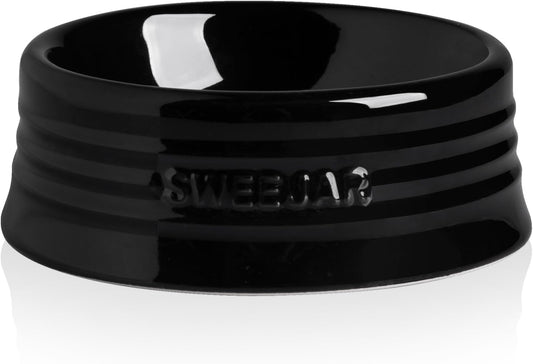 Sweejar Gradient Dog Bowl, Ceramic Dog Food Dish for Puppy and Kitten, Porcelain Pet Bowl for Food and Water 8 oz (Black)