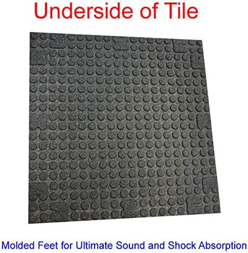 American Floor Mats - Extreme Rubber Gym Tiles - 1 Inch Thick Colorful Rubber Gym Tiles - Superior Shock and Sound Absorbing Tiles - 10% Grey 4 Tile Pack (Covers 16 Sq Ft)