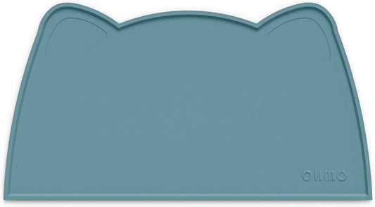 OHMO - Cat Food Mat, Silicone Pet Feeding Mat for Floor Non-Skid Waterproof Dog Water Bowl Tray, Easy to Clean Pet Placemat