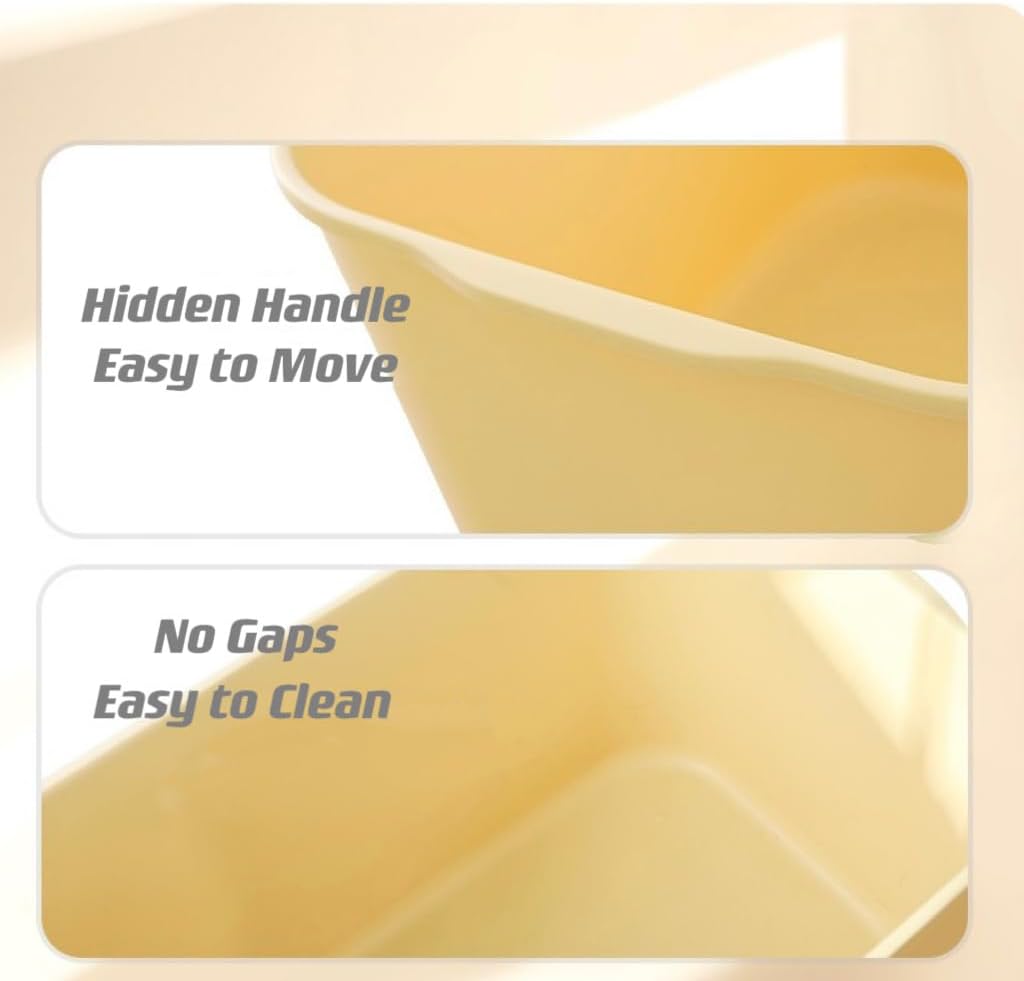 XXL Litter Box with High Sides - 24.6"L x 16.9"W x 12.99"H, Anti-Splash, Tool-Free Assembly, Multi-Cat, Jumbo (Yellow)