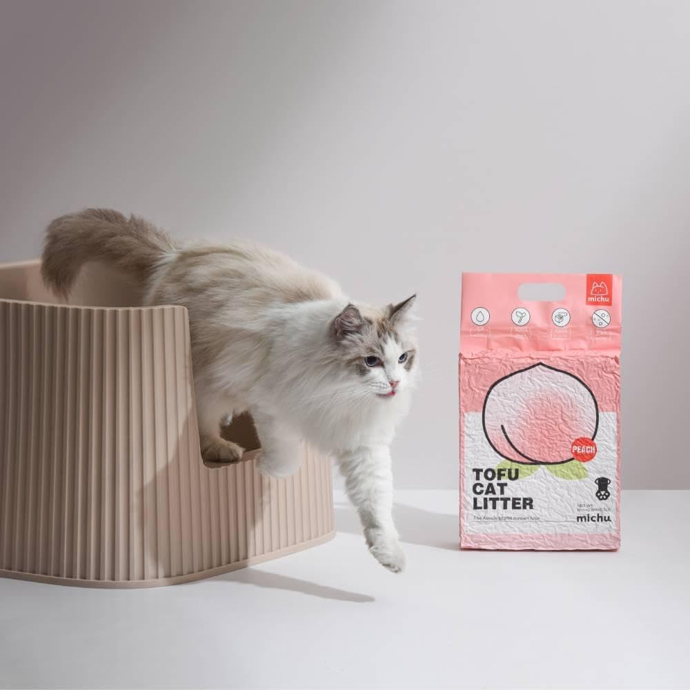 Tofu Cat Litter Natural Clumping Tofu Cat Litter, Fast Clumping and Easily Scoop-able 5.5lb/88oz 5 Scents - Original, 2 Pack
