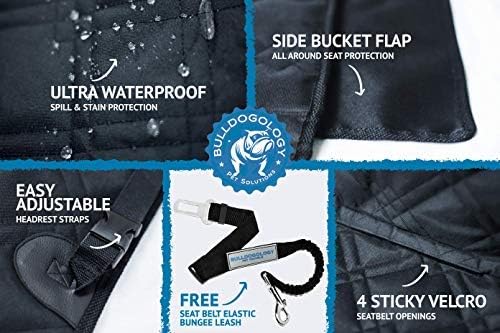 Bulldogology Dog Car Seat Cover for Back Seat 58"x56" Waterproof Pet Seat Cover SUV - Seat Cover for Dogs - Back Seat Protector - Dog Hammock for Car, Seat Cover for Truck (Large)