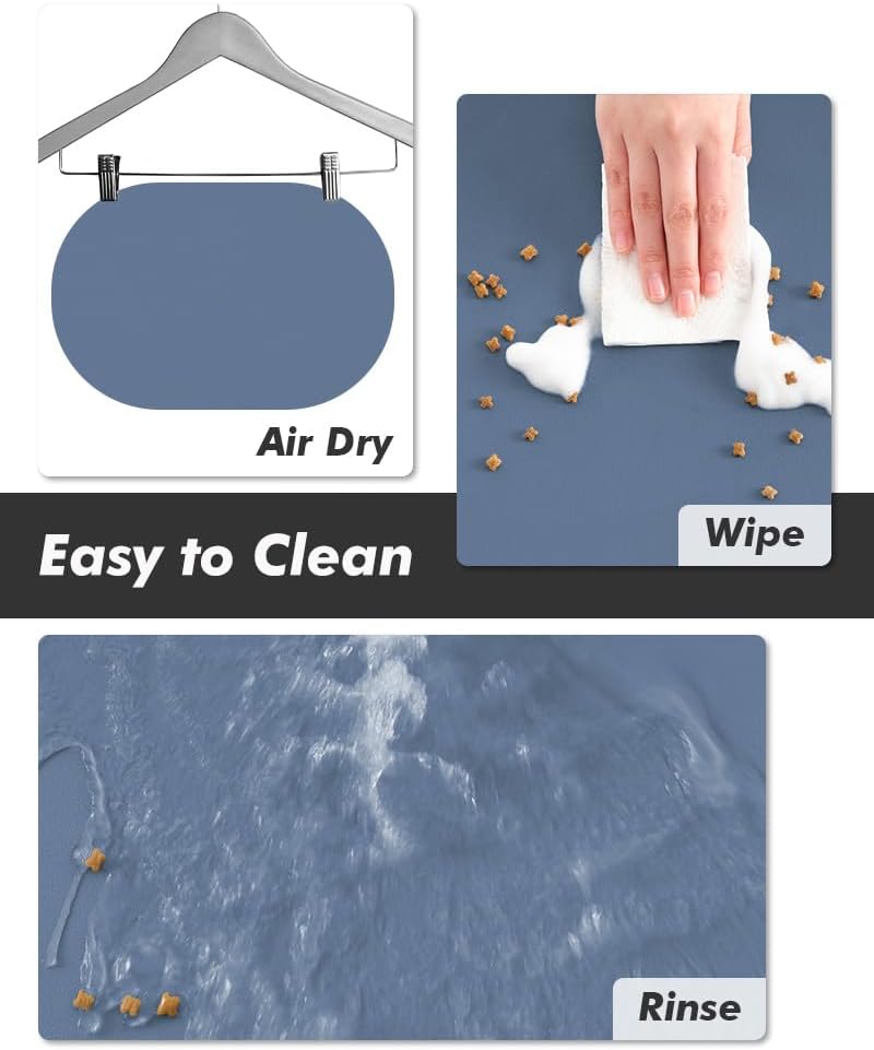 Absorbent Dog Food Mat-Dog Cat Mat for Food and Water Bowl, Quick Dry Pet Food Mat, No Stains Pet Feeding Pad, Cat Accessories Pet Supplies-Water Bowl Mat for Messy Drinkers