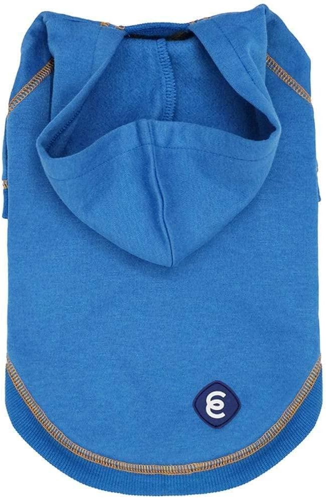 Blueberry Pet Hoodie – 14″ Soft Cotton-Blend Winter Sweatshirt, Alaskan Blue, Award-Winning Small-Dog Jersey