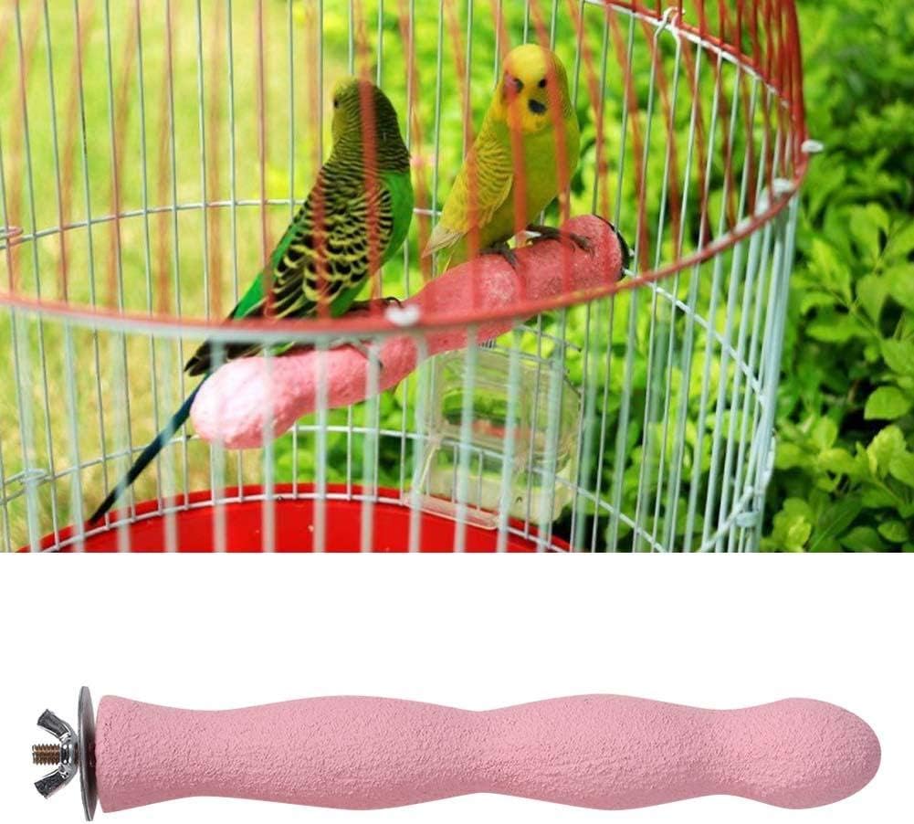 Bird Perch, and Beak Frosted Grinding Bar Standing Stick Cage Toy for Parakeet African Grey Cockatoo Budgies Cockatiel(L)