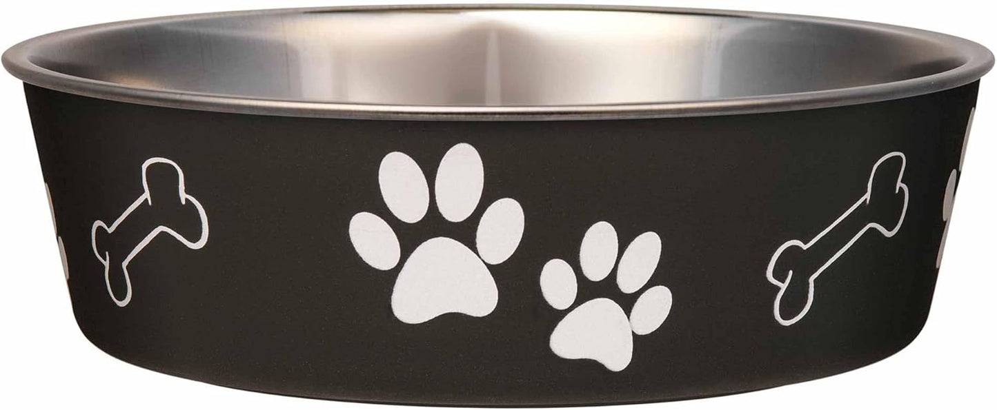 Loving Pets Bella Dog Bowls- Stainless Steel Dog & Cat Bowls - Spill Proof Dog Food Bowl, Cat Bowl, Puppy Essentials & Pet Supplies Great for Home & Travel (Large 35-65 lbs, Espresso)