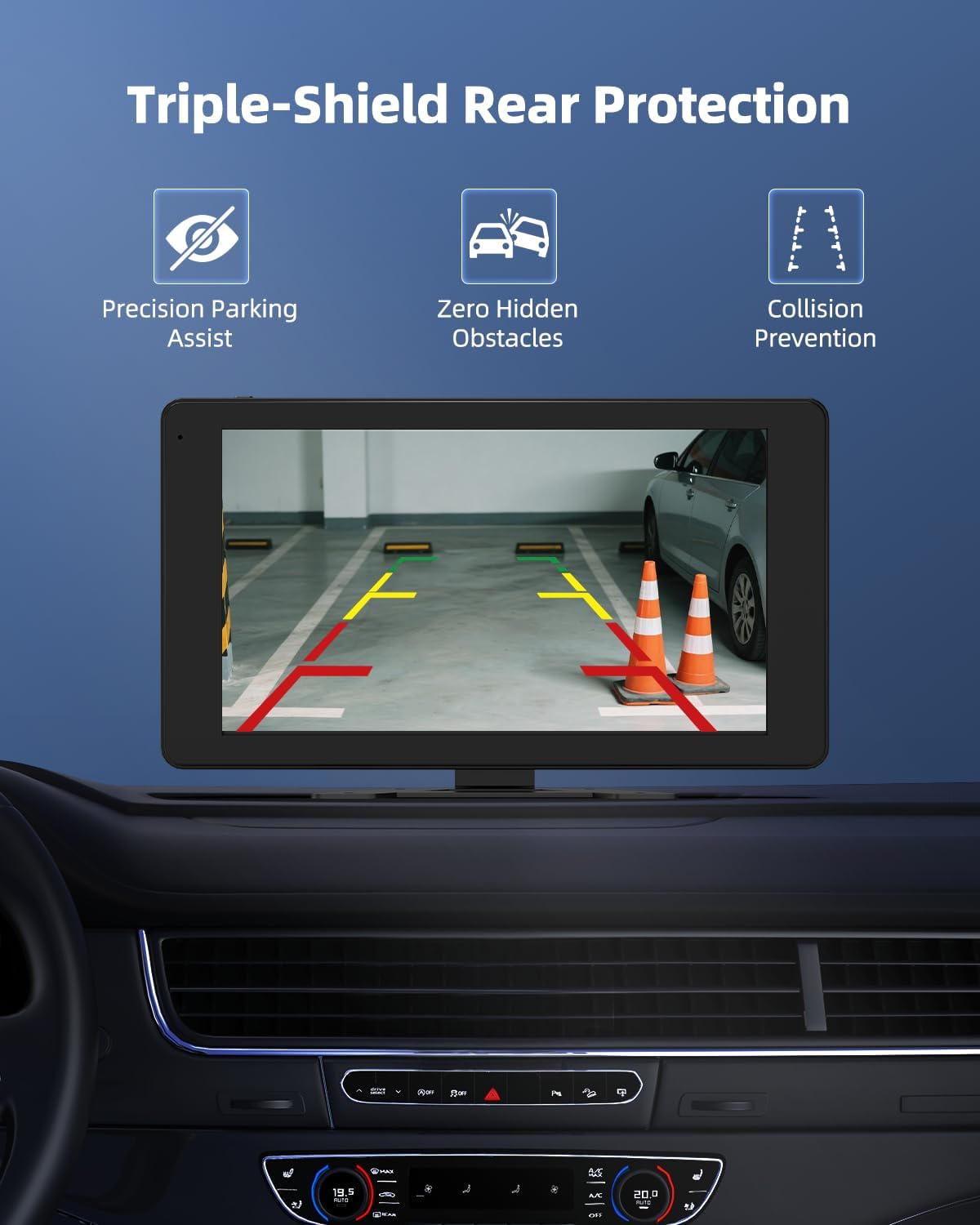 4 Channel 1080p HD Backup Camera System with 10.2" Touchscreen Monitor, DVR Recording/Playback, Bluetooth, FM Radio & Media Player for Trucks, Semis, RVs, Trailers, Vans, SUVs, Cars